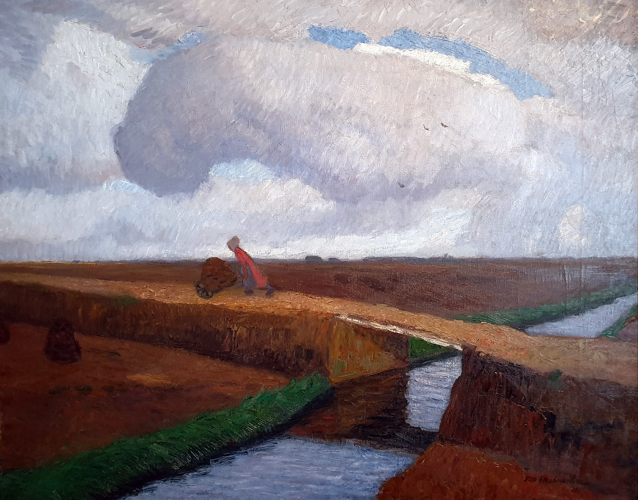 Autumn landscape at the North Sea coast with canal